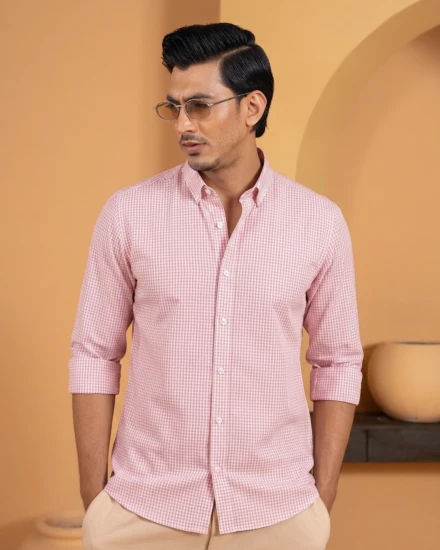 Premium Pink Check Shirt