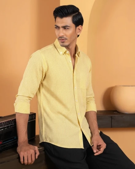 Premium Yellow Check Shirt