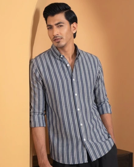 Premium Vertical Striped Cotton Casual Shirt